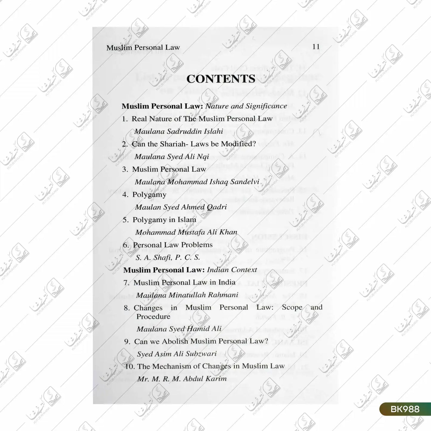 Muslim Personal Law (Aligarh Seminar)